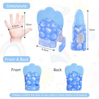 2Pack Silicone Teething Mitt - blue heart - image 2