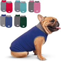 2 Pack Fleece Dog Sweater Pullover Lightweight Reflective Jacket – Essentials for Dogs - 2# Navy & Grey / Small