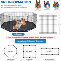 PEEKABOO Foldable Rustproof Dog Playpen with Door, 8 Panels 24"H – Essentials for Dogs - Only Octagonal Printed Bottom Pad - image 4