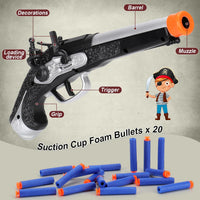 Toy Pirate Foam Blaster for kids Soft Foam Darts 20pcs Themed - Silver - image 3
