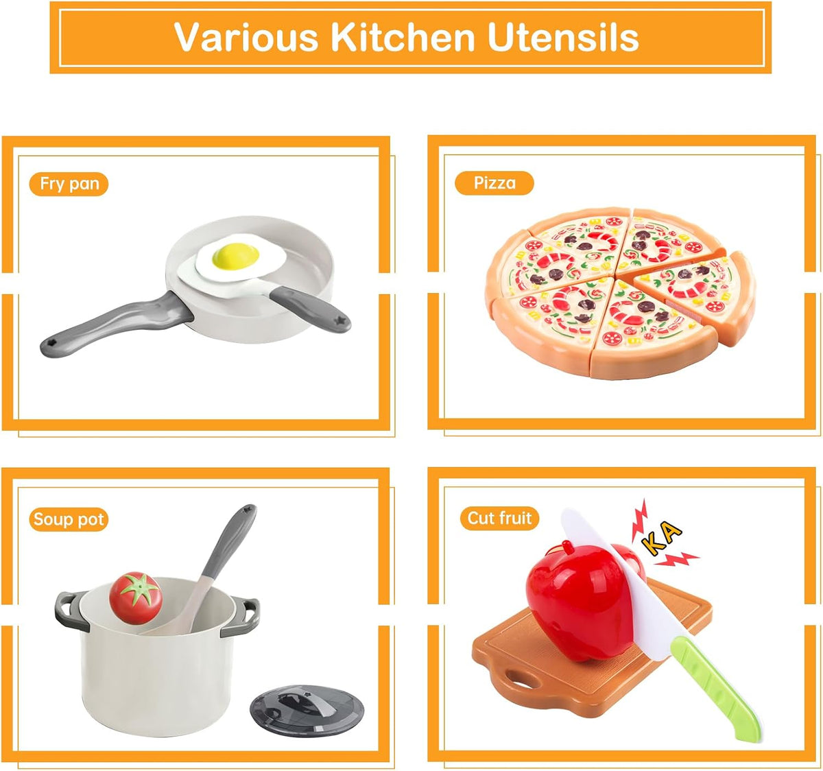 35Pcs Kids Kitchen Toy Accessories - White / 150Pcs - image 4