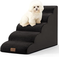 Dog Stairs for High Bed 22.6" H, Small Dog Step for Puppy, Older or Cat, Curved Ramp for Car, Ladder with High Density Foam, Lightweight, Durable, 15.7x33x22.6 inch, 5 Step, Black