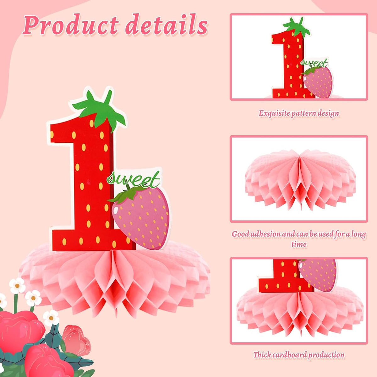 10 Pcs Retirement Party Decorations - Berry First Birthday Style - image 3