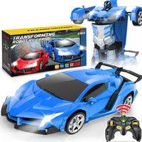 Dolanus Remote Control Car, Transform Robot, Boys Toys Gifts - Blue