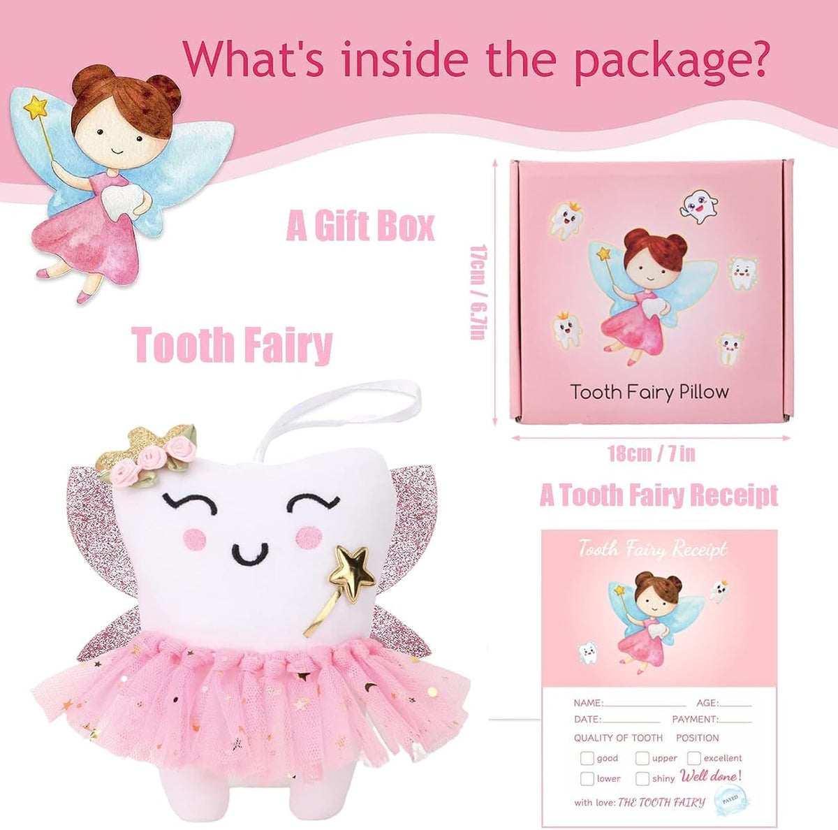 SQIMZAR Tooth Fairy Pillow - Pink - image 2