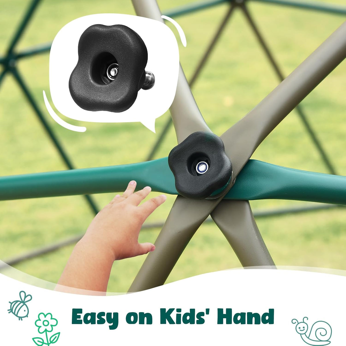 Hapfan 10 ft climbing dome with saucer swing for kids 3-12 - view 3