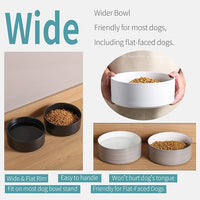 Dog Bowl Ceramic for Medium Large Breed, Heavy Weighted Dog Food Water Feeder Dish,8 in Non - Slip Modern Cute Extra Big Porcelain Pet Bowl Maze Marble Pink