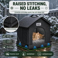 Tailtastic Weather Outdoor Cat House - BLACK / S - image 3