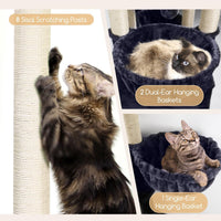 Globlazer 82in Extra Large Cat Tree Tower for Indoor Cats Large Adult - 82inch / Dark Grey - image 4