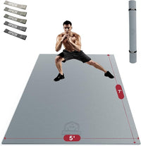 HAPBEAR Extra Large Exercise Mat-7'x5'/6'x8'/6'x9'/6'x10'/6'x12'x8mm(1/3 inch),Non-Slip, Ultra Durable, Thick Workout Mats for Home Gym Flooring Cardio, Yoga Mats for Fitness, High-Density Exercise Mat, Shoes-Friendly