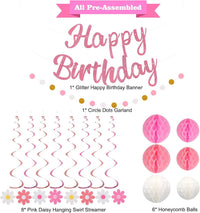 YEOCU Birthday Decorations - Pink / Flower - image 2