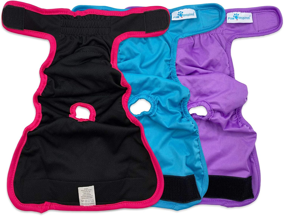 Paw Inspired Washable Dog Diapers, Assorted and White Lining - Assorted (Black Lining) / Medium (3 ct.) - image 3