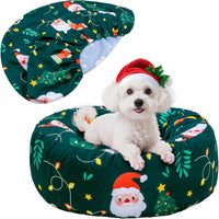 Round Dog Bed Cover Washable Elastic Edged 30×9.8 Inch – Essentials for Dogs - 30*30*9.8 Inch / Christmas BL