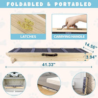 Dog Ramp for Bed, 6 Adjustable Height from 13.8" to 25.6", Folding Portable Wooden Pet Ramp for Small Dogs - Non-Slip High Traction Dog Ramp for High Bed Couch and Car Up to 200lbs