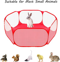 Small Animals Playpen, Portable Pop-up Open Interactive Pet Tent - Red - image 3