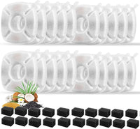 24 Pcs Cat Fountain Replacement Filters 12 Pack Cat Water Fountain - 20 Filters & 20 Sponges