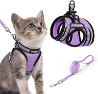 rabbitgoo Cat Harness and Leash Set, Step-in Soft Vest - S / Light Purple