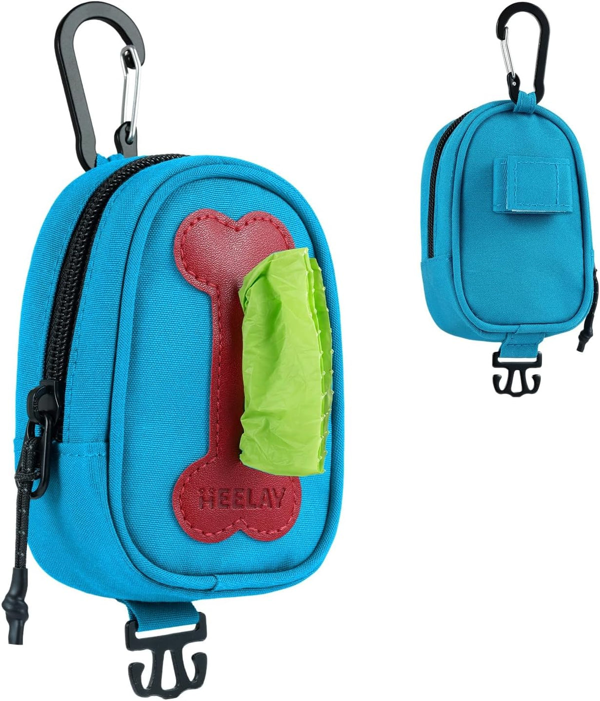 Dog Poop Bag Holder for Various Leashes - Blue