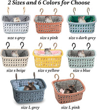 JWShang Rat Hammock for Cage - Chew Proof Warm Bed, Hanging Accessory for Small Animals, Mouse, Guinea Pig, Chinchilla, Sugar Glider (Small, Pink)