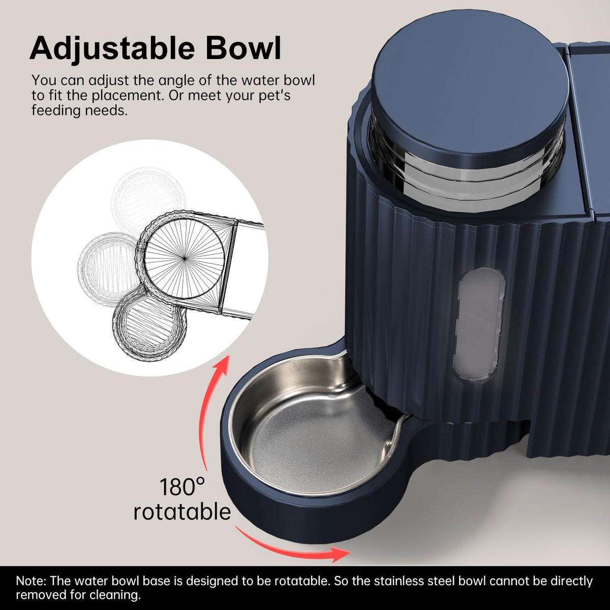 Gravity Automatic Cat Feeder, Water & Food Dispenser Set - Large (0.8 Gallon x 2) / Dark Blue - image 4