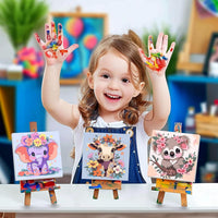 AILIBUT 4 pack paint by numbers kit for kids with framed 8x8 inch canvases - view 6
