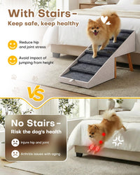 17" H Split Ottoman Dog Ramp for Couch - 21.06" H- Apricot - image 3