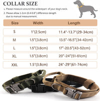 Tactical Dog Collar, Adjustable Military Training Nylon Pet Collar, Black L – Essentials for Dogs - Brown / Small :Width 1",Neck 11.4-13.7" - image 3