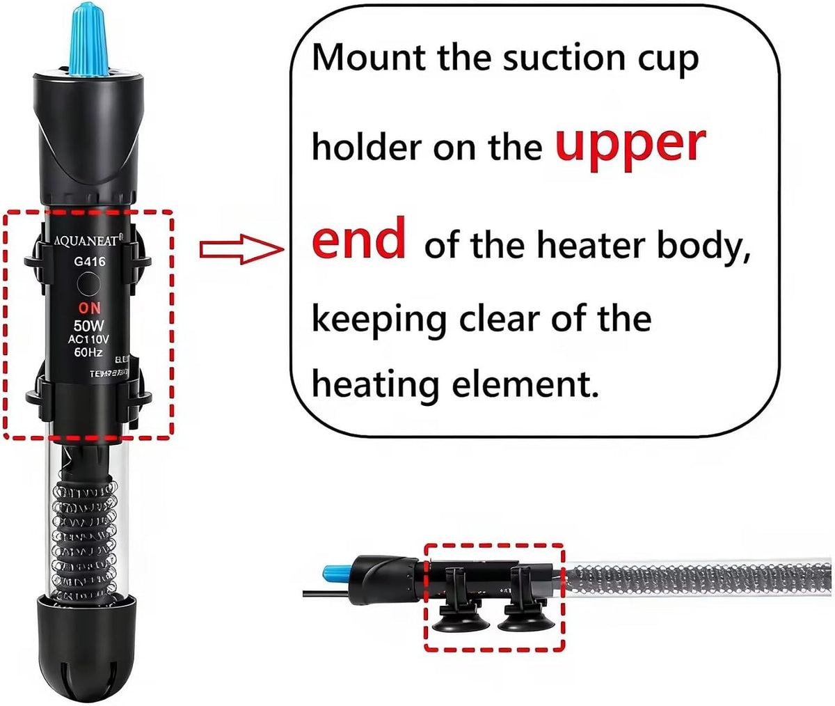 AQUANEAT Aquarium Heater, 100W Fish Tank Heater - 25W - image 3