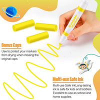 Janlaugh washable markers bulk pack of 24 broad line markers with conical tips - view 32