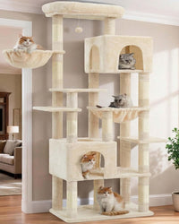 Heybly Cat Tree, 76-Inch Tall Heavy Duty Cat Tower for Big Cats HCT039G – Essentials for Cats - Beige / 76.8 inch
