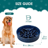 vancasso Ceramic Slow Feeder Dog Bowls - L-3 Cups / Blue - image 2