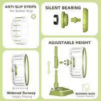 Hamster Wheel, Quiet Spinner Hamster Running Exercise Wheel with Adjustable Stand for Small Animals - Green / Medium(7.6 inch) - image 3