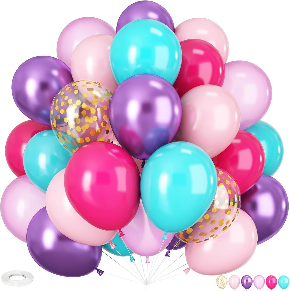 HILAVO Toy Inspired Story Balloons - Pink Purple Teal / 60PC