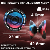 W07 yoyo Professional Metal Trick Yoyo Responsive & Unresponsive – Fun for Kids & Family - W07-Black Blue Red-Pro yoyo - image 2