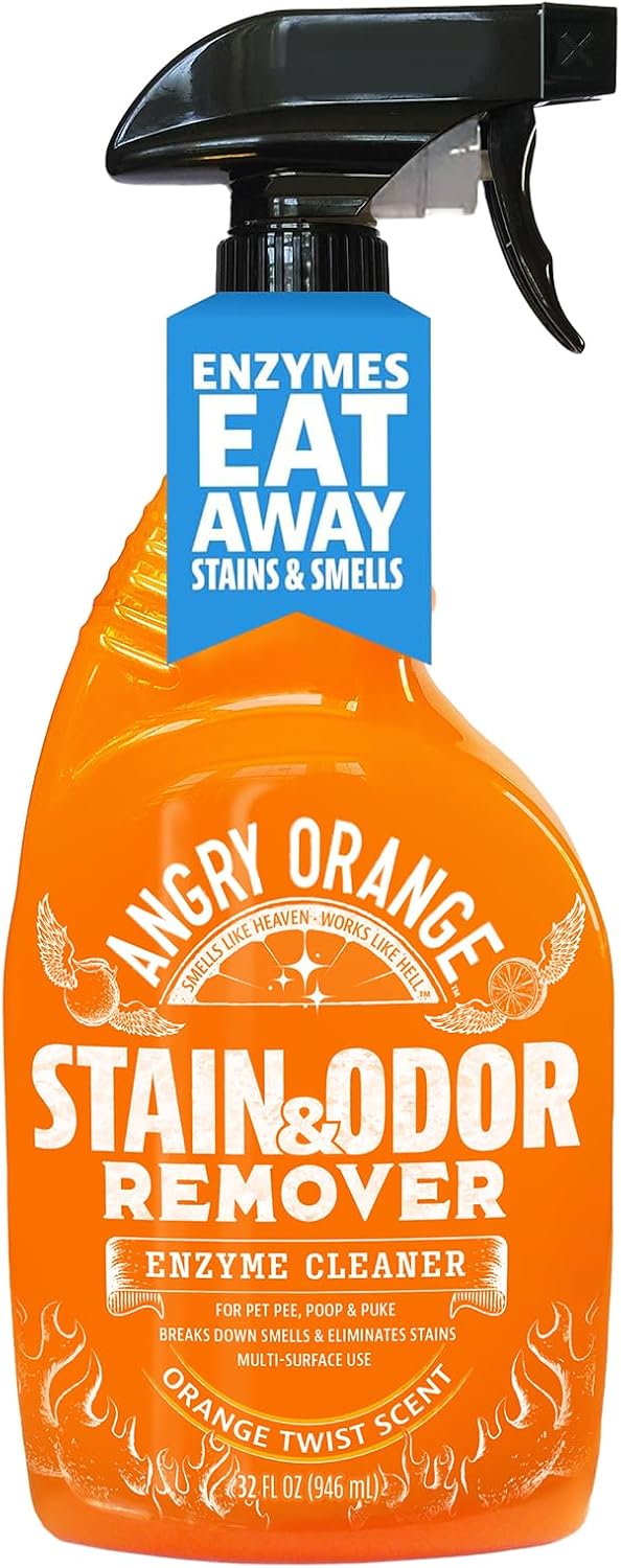 Angry Orange enzyme pet stain remover with citrus scent