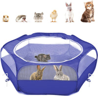 Pawaboo Small Animal Playpen, Waterproof Portable Pet Cage Tent - H-Indigo / 1
