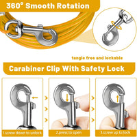 Dog Tie Out Cable, Dog Runner Cable – Essentials for Dogs - 25FT / Yellow - image 2