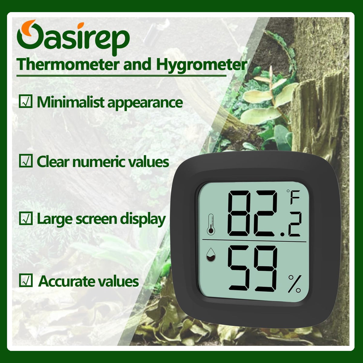 Reptile Thermometer and Hygrometer - KD30M-Black / 2Pack - image 3