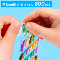 EZCRA Gem Sticker Kit for Kids, 990+ Stickers - Cute Animals - image 4