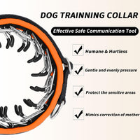Martingale No Pull Dog Collar for Large Medium Small Dogs - L (19"-26" Neck, 1.5" Wide) / Black Orange - image 2
