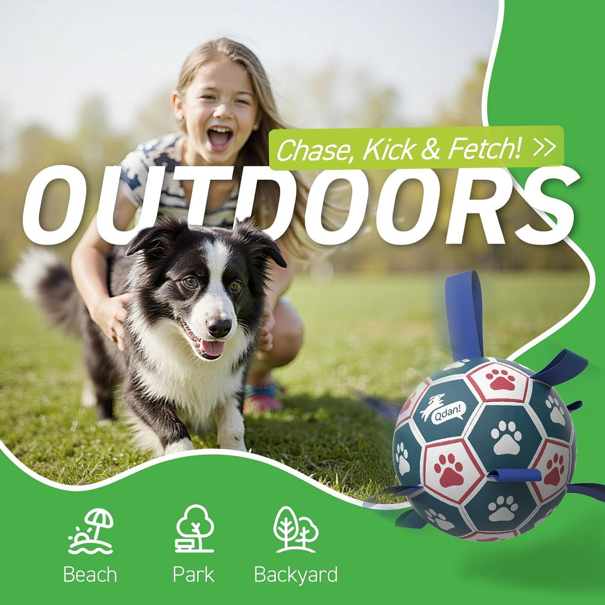 QDAN Dog Balls, Herding Balls for Dogs - Red-Blue / Large Size 3 (8 Inch) - image 3