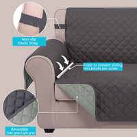 U-NICE HOME Loveseat Sofa Cover for 2 Cushion Couch, Dark Grey – Essentials for Pets - Dark Grey/Light Grey / 28''recliner-oversized - image 4