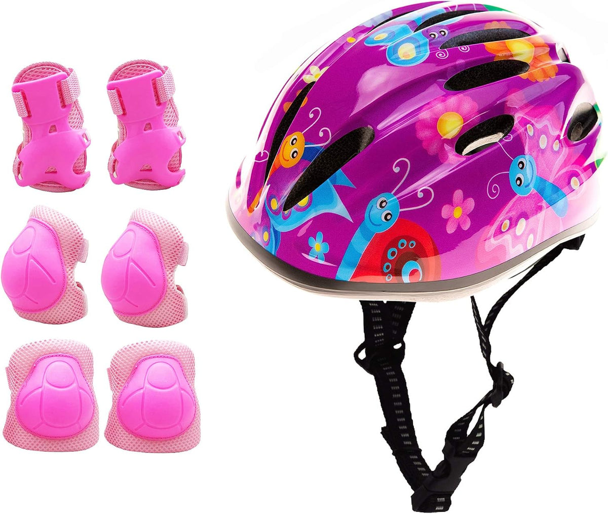BeBeFun girls bike helmet in pink with 12 air vents and adjustable fit knob, ages 3 to 10 - view 2