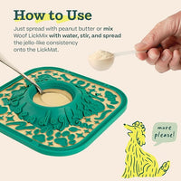 WOOF LickMat - Easy-to-Clean Lick Mat for Dogs - Slow Feeder Mat with Non-Slip Design - BPA-Free Silicone Lick Mat - Interactive Dog Toys - Lavender
