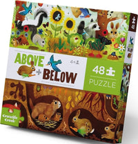 Crocodile Creek Above and Below 60 piece floor puzzle for kids with backyard insects and animals