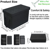 Car Back Seat Extender for Large Dogs up to – Essentials for Dogs - Black+Fur Remover Brush - image 2