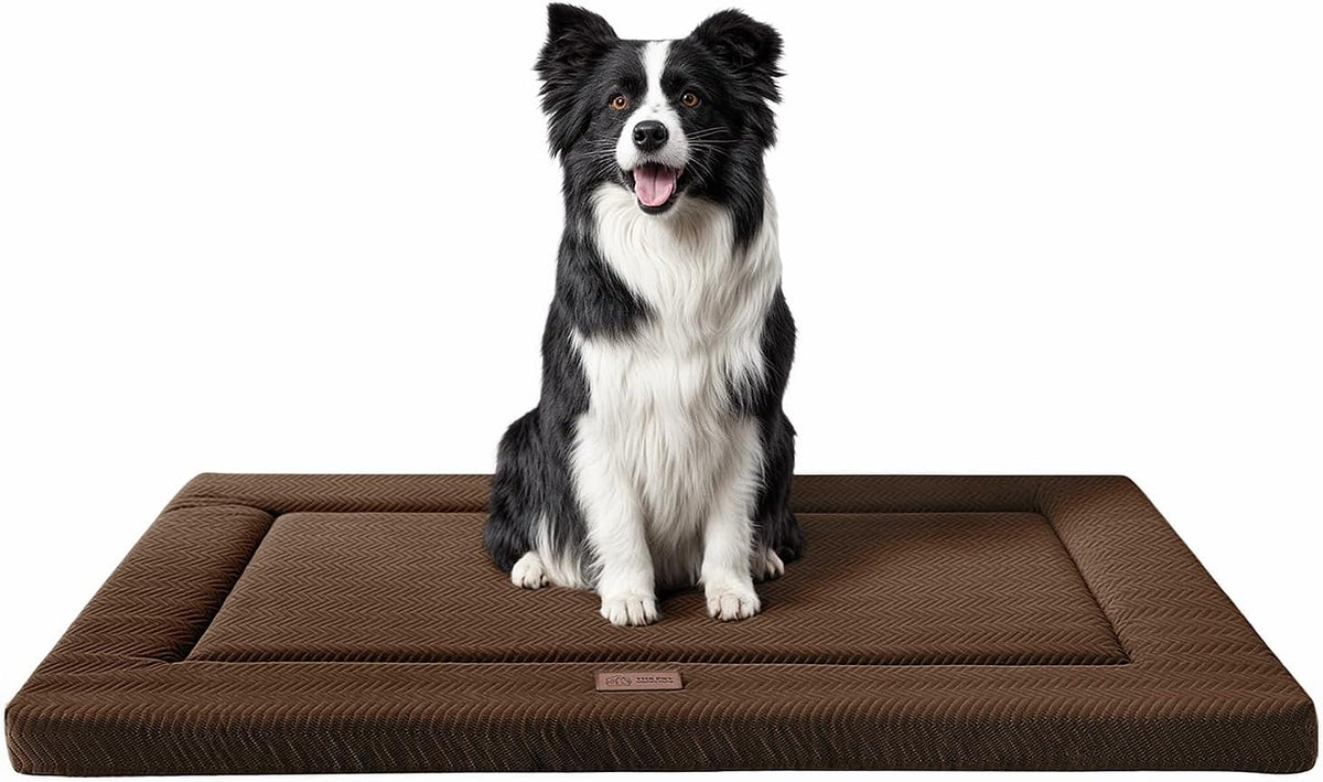 Dog Bed for Crate, Medium/Large Dogs Crate Bed - 36.0"L x 23.0"W x 1.2"Th / Brown