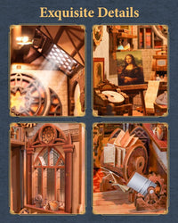 Tonecheer DIY Book Nook Kit 3D Wooden Puzzle Fairy Tale Miniature - Leonardo Da Vinci - image 3