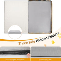 Waterproof Dog Bed Covers Replacement, Cover Only - 35"L x 22"W x 3"H / Grey (With Plush) - image 2