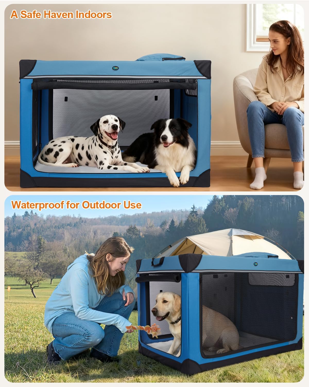 Ownpets Collapsible Dog Crate - Blue / 48.0"L x 31.0"W x 31.0"H - image 2